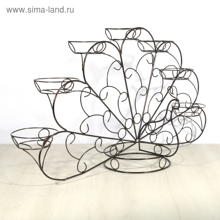 Подставка для цветов «Павлин», d=16 см, чёрный